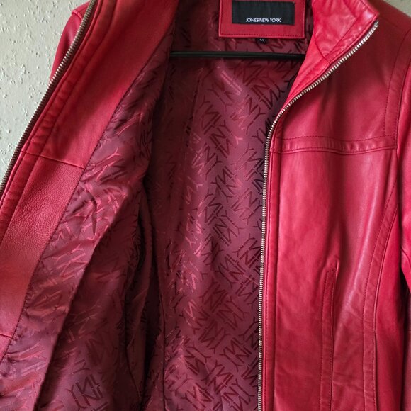 Red Leather Coat - Picture 3 of 6
